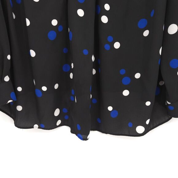 Talbots shall collar V-neck blouse Plus Size 2X black polka dot popover - Picture 4 of 9